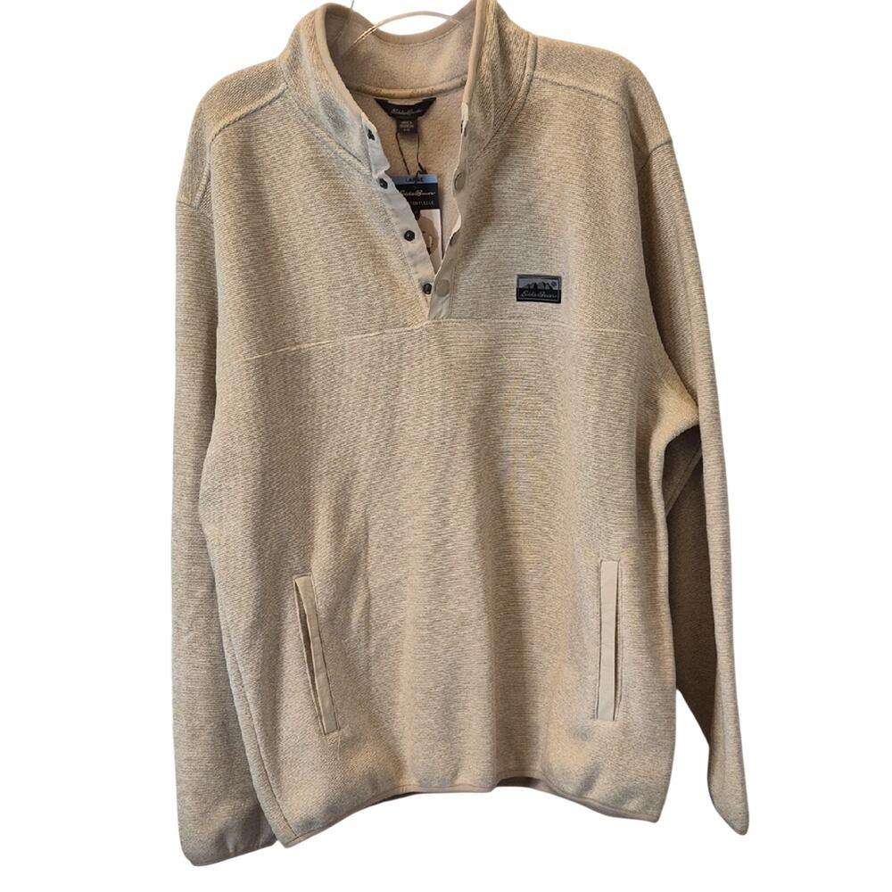 Eddie Bauer Men's Cream Sweater Size L